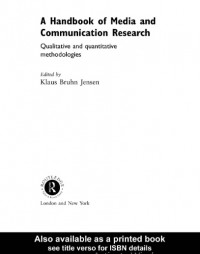 A Handbook of Media and Communication Research : Qualitative and Quantitative Methodologies (E-Book)