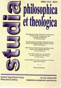 Studia Philosophica et Theologica (Vol. 5 No. 2 Oktober 2005)