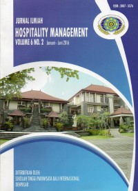 Jurnal Ilmiah Hospitality Management: Volume 6 No. 2 Januari-Juni 2016