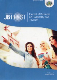 JB-HOST: Journal of Business on Hospitality and Tourism (Vol. 2 Issue 1 Desember 2016)