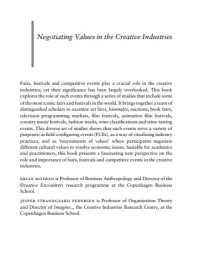 Negotiating Values in the Creative Industries Fairs, Festivals and Competitive Events (E-Book)