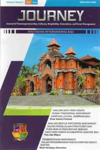 JOURNEY : Journal of Tourismpreneurship, Culinary, Hospitality, Convention, and Event Management (Volume 2 Nomor 1 Des 2019)