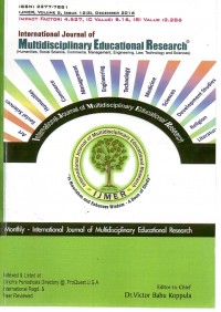 International Journal of Multidisciplinary Educational Research: Volume 5, Issue 12(3), December 2016
