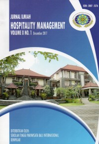 Jurnal ilmiah Hospitality Management: Volume 8 No. 1 Desember 2017
