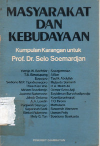 Image of Masyarakat dan Kebudayaan : Kumpulan Karangan untuk Prof. Dr. Selo Soemardjan