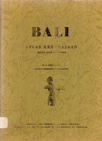 Image of Bali: Atlas Kebudajaan (Cults and Customs)