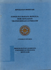 Image of Ringkasan Disertasi: Fonologi Bahasa Rongga: Sebuah Kajian Transformasi Genetif