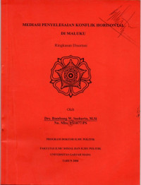 Image of Mediasi Penyelesaian Konflik Horisontal di Maluku (Ringkasan Disertasi)