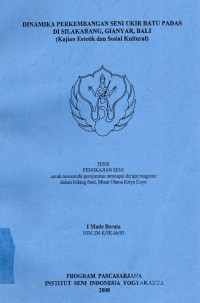 Image of Dinamika Perkembangan Seni Ukir Batu Padas di Silakarang, Gianyar, Bali (Kajian Estetik dan Sosial Kultural)