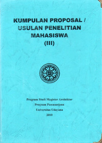 Image of Kumpulan Proposal/Usulan Penelitian Mahasiswa (III)