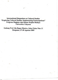Image of International  Simposium on Cultural Studies : Exploring  Cultural Studies, Implementing Emancipations