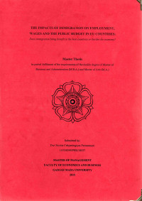 Image of Tesis: The Impacts of Immigration on Employment, Wages and the Public Budget in Eu Countries; Does immigration bring benefit to the host countries or burden the economy?